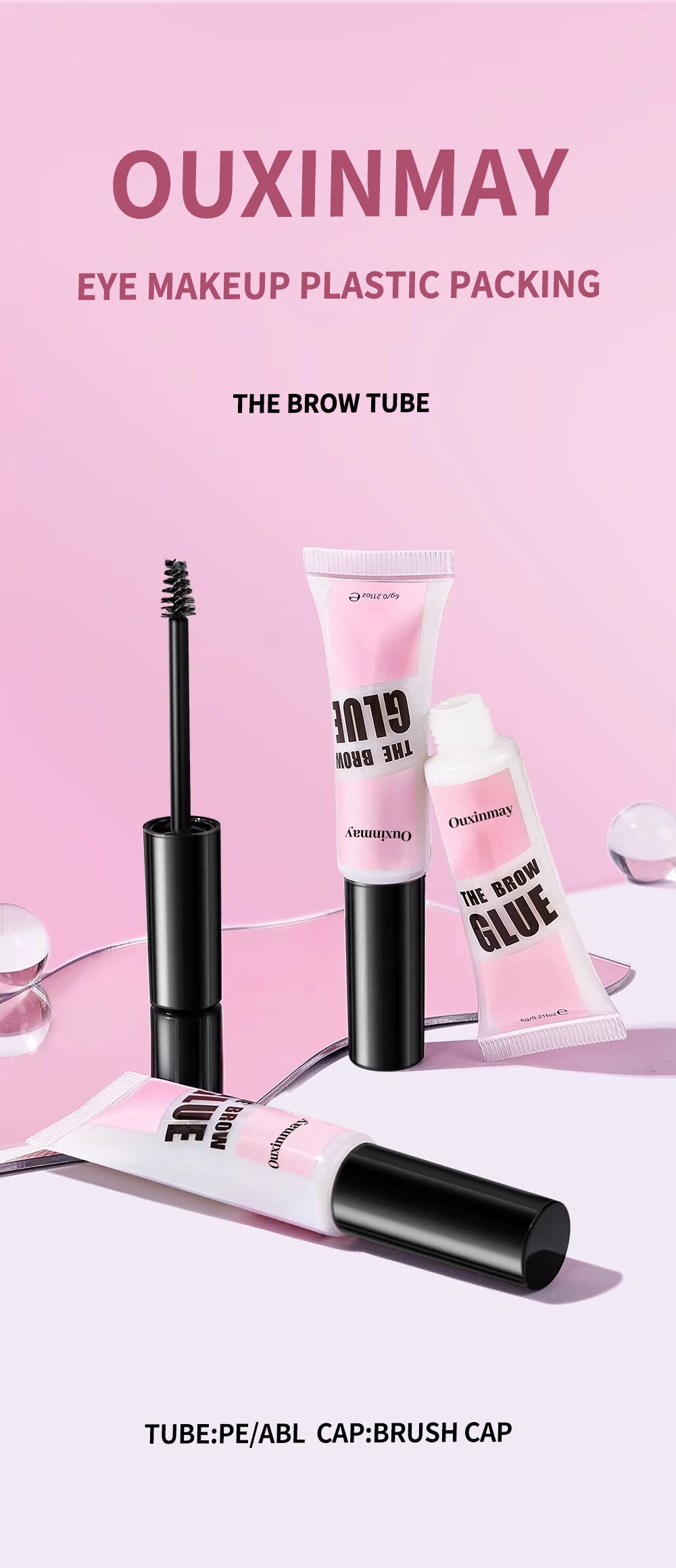 Lip Brush Tube Cosmetics Plastic Packaging Squeeze Eyelash Tube