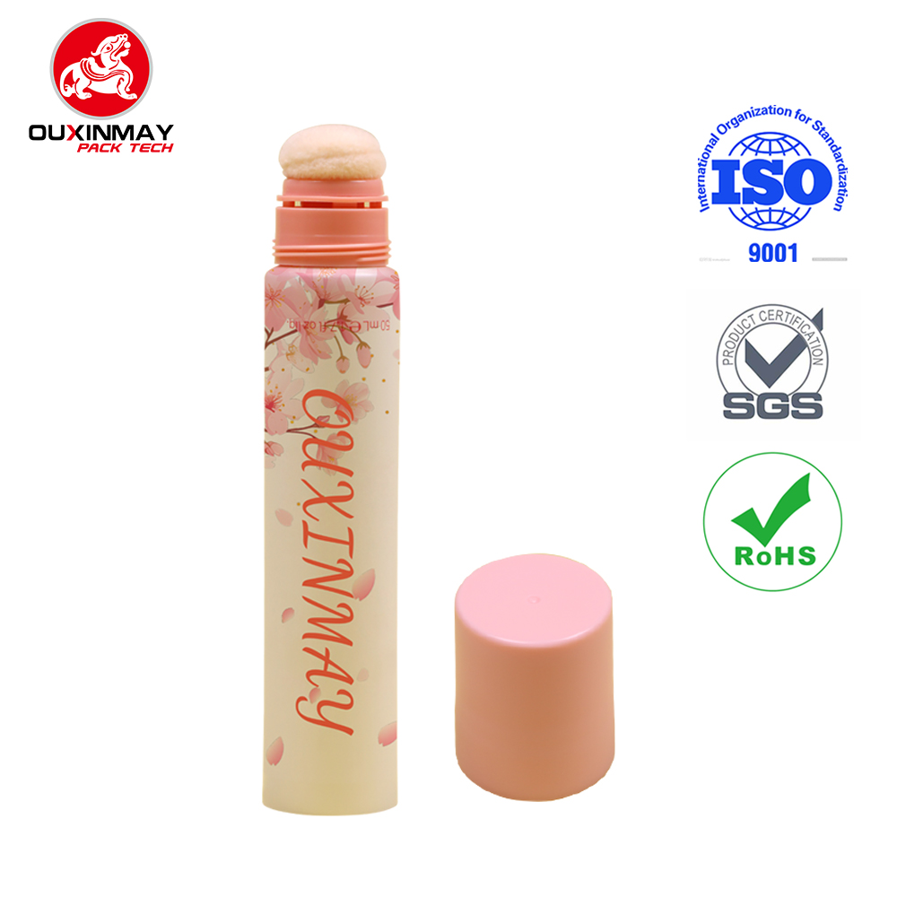 High Quality Eco-Conscious Soft Plastic Packaging Empty Cosmetic Tube with Flocking Head For Make-up