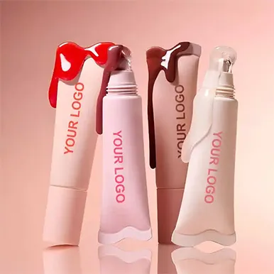 OUXINMAY Custom PETG Mouth Soft Plastic Lipgloss Lipstick  Squeeze Packaging Tube