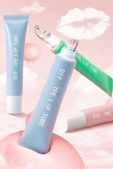 Lip Balm Tube with Silicone Applicator Private Label Empty 5ml 8ml 10ml 12ml 15ml Plastic Cosmetic Lipgloss Tube