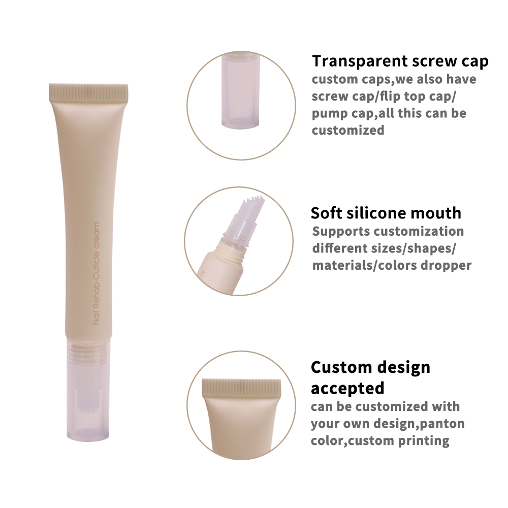 Silicone Lip Brush Tube Soft Plastic Cosmetic Packaging Soft Silicone Lip Care Scrub Tube