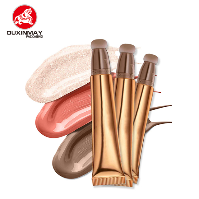Flocked Brush Tube Cosmetic Plastic Flocked Head/Eye Shadow Squeeze Tube
