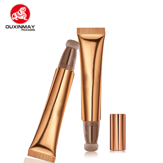 Flocked Brush Tube Cosmetic Plastic Flocked Head/Eye Shadow Squeeze Tube