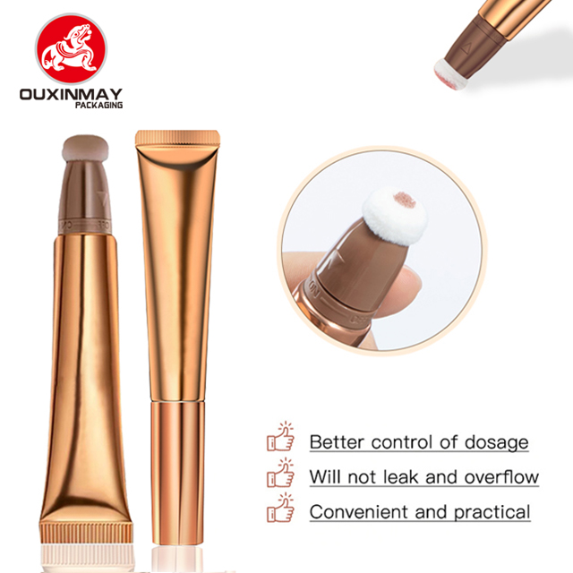 Flocked Brush Tube Cosmetic Plastic Flocked Head/Eye Shadow Squeeze Tube