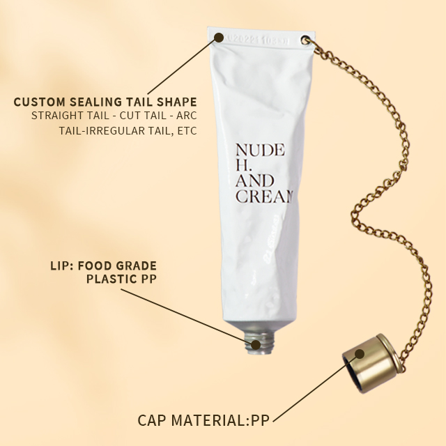 Aluminum / Aluminum-plastic Hand Cream Tube with Metal Chain