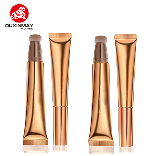 Flocked Brush Tube Cosmetic Plastic Flocked Head/Eye Shadow Squeeze Tube