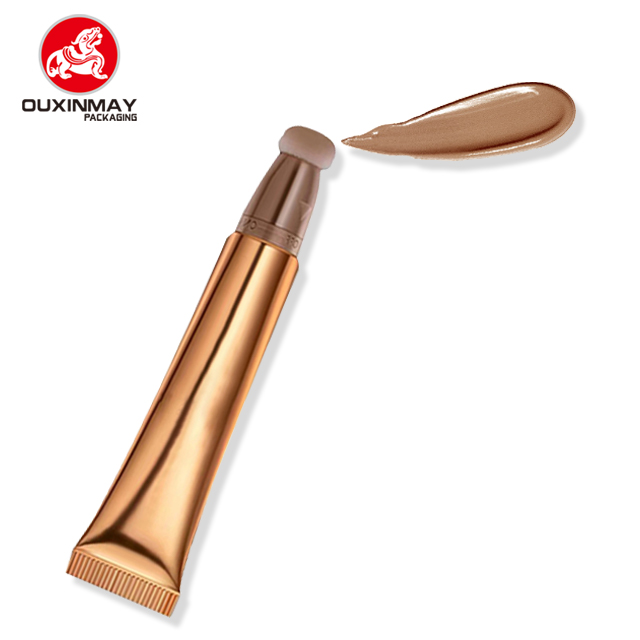 Flocked Brush Tube Cosmetic Plastic Flocked Head/Eye Shadow Squeeze Tube