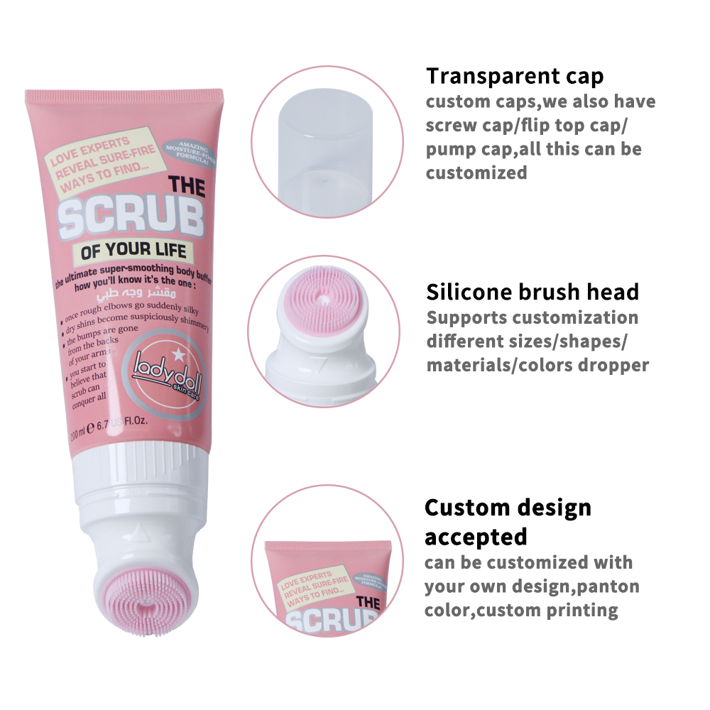 Soft Silicone Brush Facial Cleansing Foam Squeeze Tube