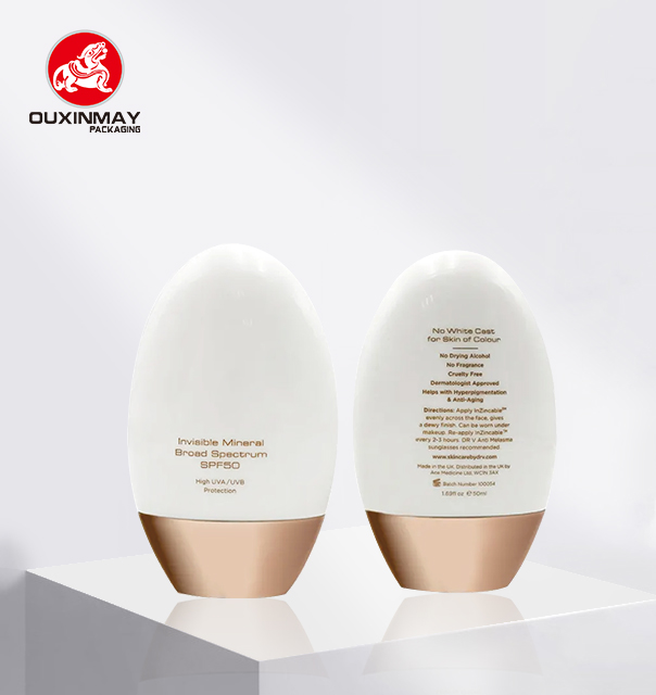 Egg-shaped Oval Sunscreen/BB Cream Cosmetic Packaging Bottle