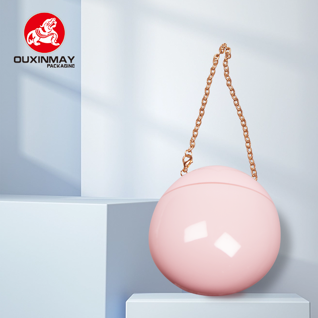 Egg-shaped Cosmetic Plastic Sunscreen Bottle with Metal Chain