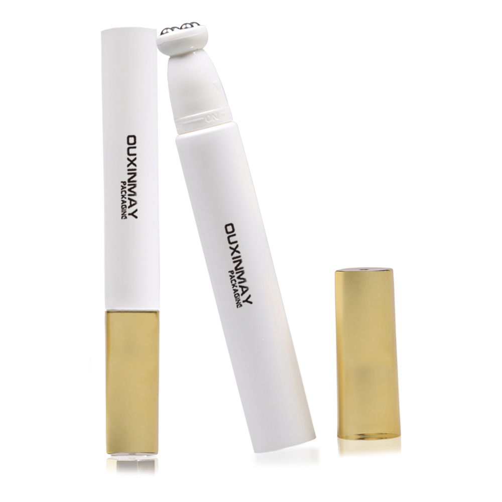 Custom Cosmetic Soft Plastic Tube with Zinc Alloy 4 Metal balls Eye Cream Massage Tube