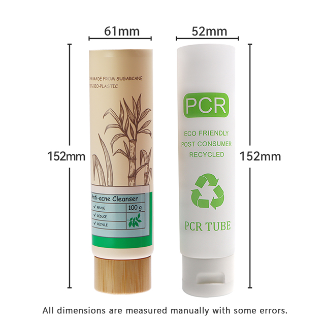 Eco-Friendly PCR Tube Recyclable Bio Facial Cleanser Squeeze Tube