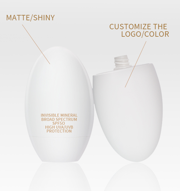 Egg-shaped Oval Sunscreen/BB Cream Cosmetic Packaging Bottle