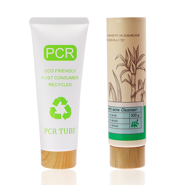 Eco-Friendly PCR Tube Recyclable Bio Facial Cleanser Squeeze Tube