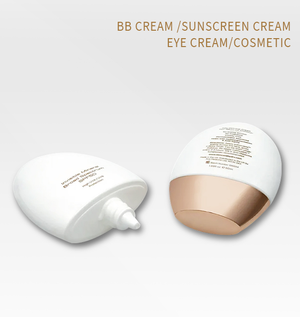Egg-shaped Oval Sunscreen/BB Cream Cosmetic Packaging Bottle