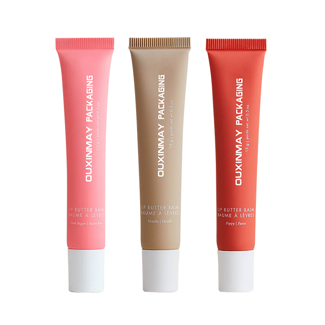 Lip Balm Empty Squeeze Tube Custom Matte Glossy PE Material Cosmetic Packaging