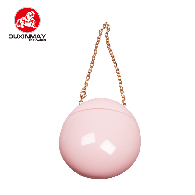 Egg-shaped Cosmetic Plastic Sunscreen Bottle with Metal Chain