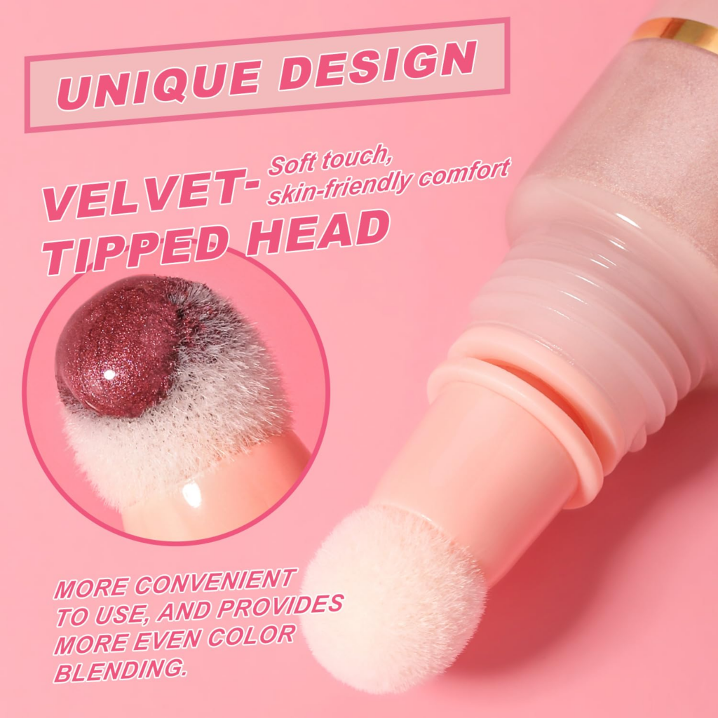 Flocked head makeup tube