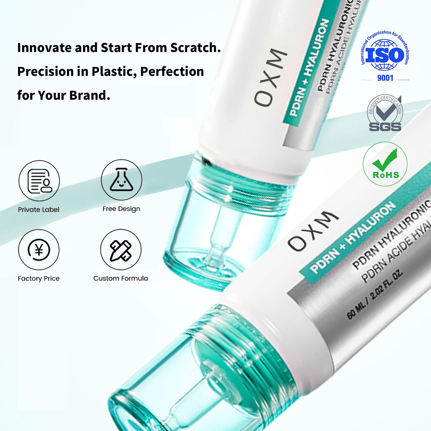 Cosmtic Dropper Tube PETG Dropper Applicator for Eyecream Squeeze Plastic Tube