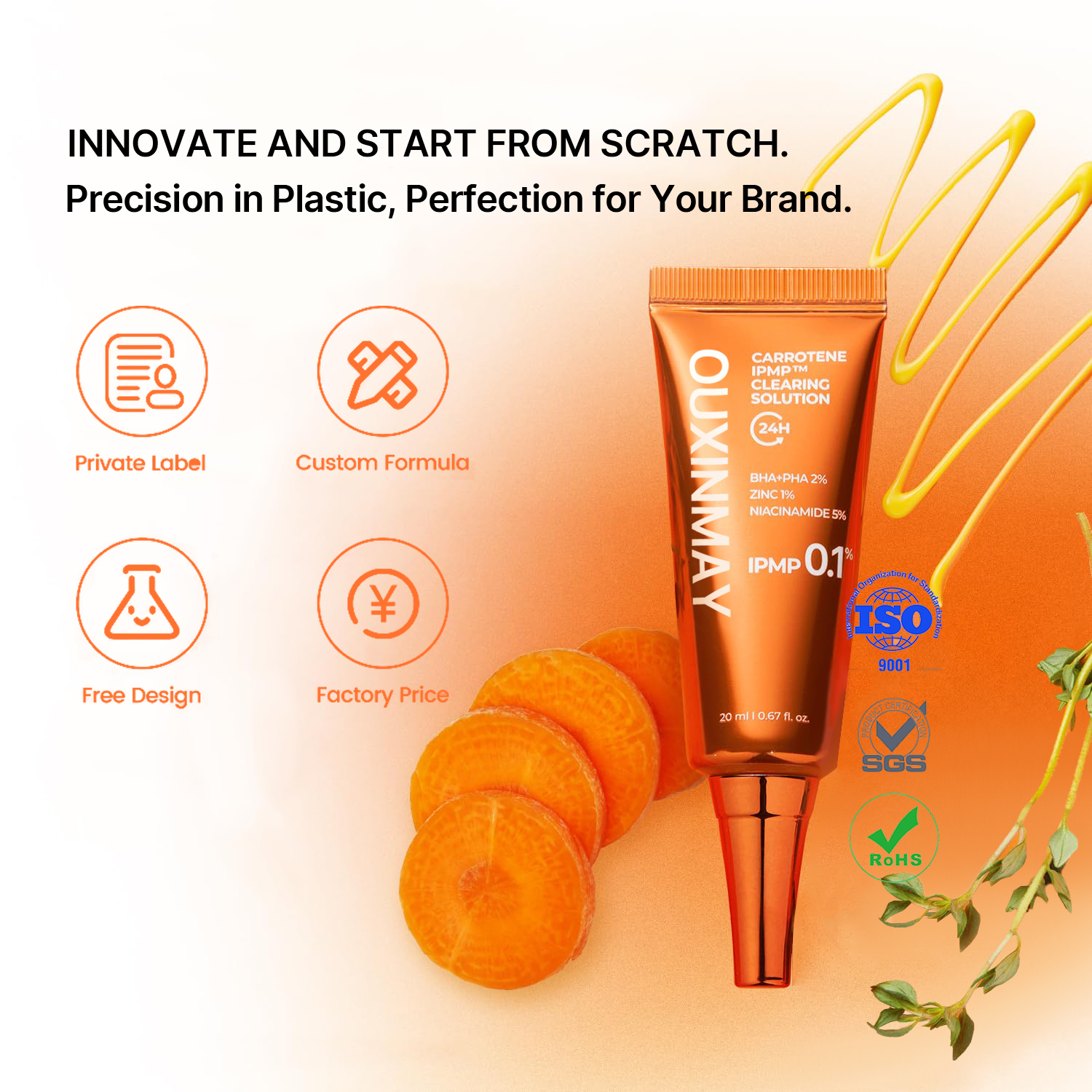 Long Noozle Tube Cosmetic Packaging Eye-care Essence ABL Squeeze Tube