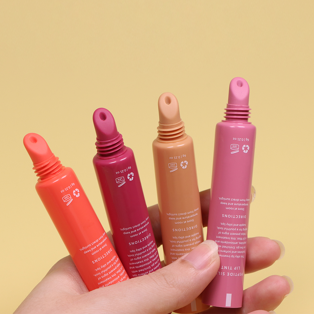 Silicone Tip Lipstick Tube with Electroplated Metal Cap Soft Lipgloss Tube