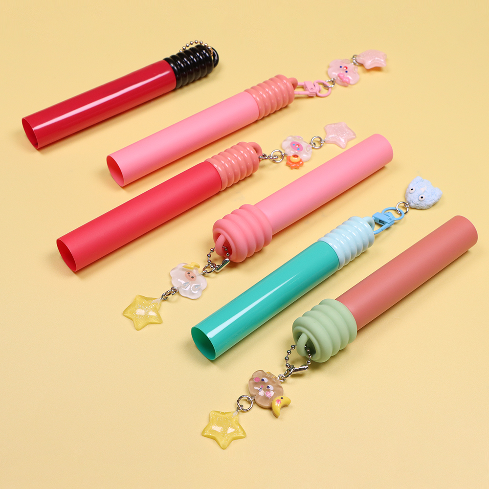 Lip Balm Tube with Silicone Applicator Private Label Empty 5ml 8ml 10ml 12ml 15ml Plastic Cosmetic Lipgloss Tube