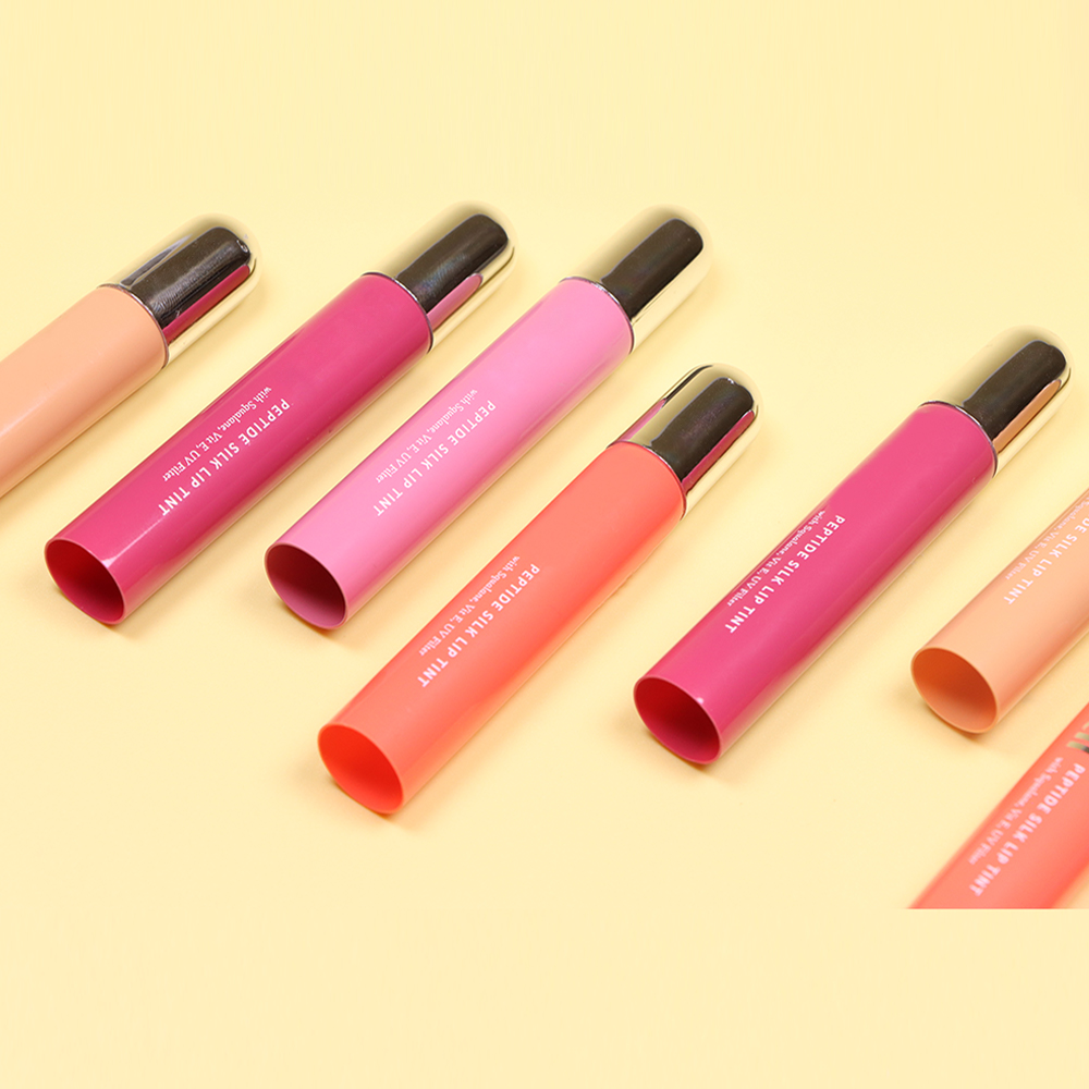 Silicone Tip Lipstick Tube with Electroplated Metal Cap Soft Lipgloss Tube