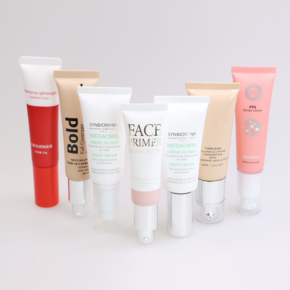 Vacuum Pump Plastic Squeeze Sunscreen / BB cream / Lotion Tube