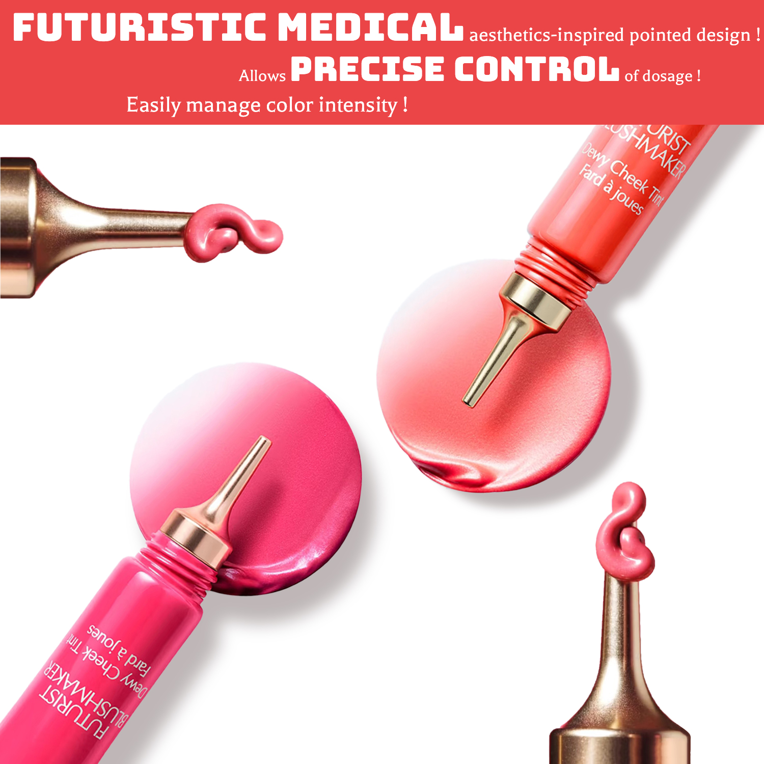 Long Needle Tip Tube Aluminum Sharp Nozzle  Cosmetic Plastic Squeeze PE Tube