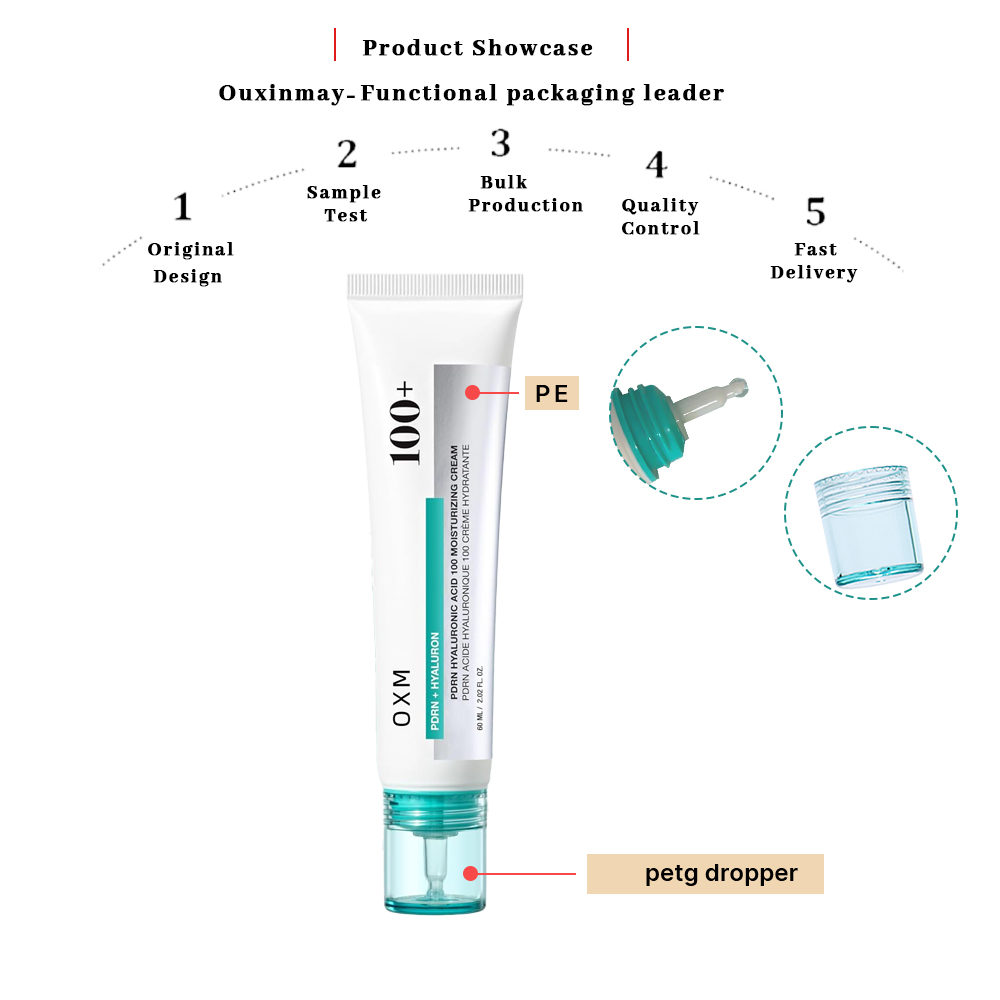 Cosmetic Dropper Tube Cosmetic Plastic Squeeze Tube with Clear Green PETG Dropper