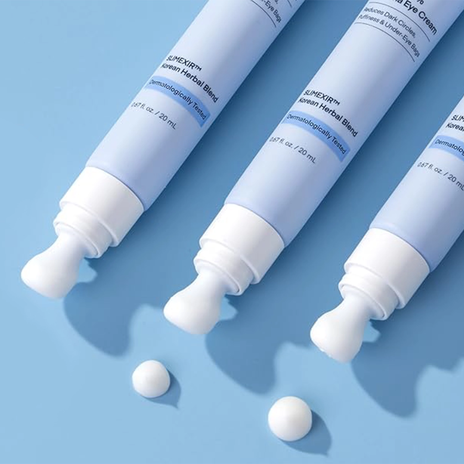 Custom Eye Cream Cosmetic Squeeze Tube 20ml PE Soft Tube with Metal Ceramics Massage Applicator Lip Balm Packaging Tube