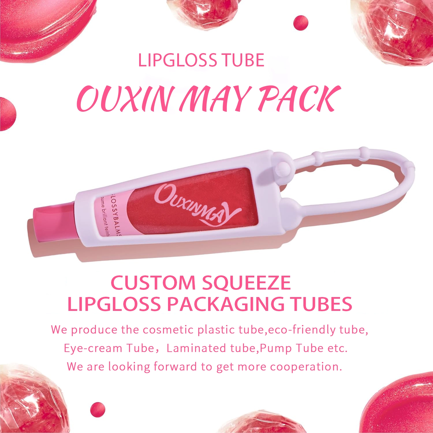 D19 Lipgloss Tube Cosmetic Packaging Squeeze Lipstick Tube with Silicone Case