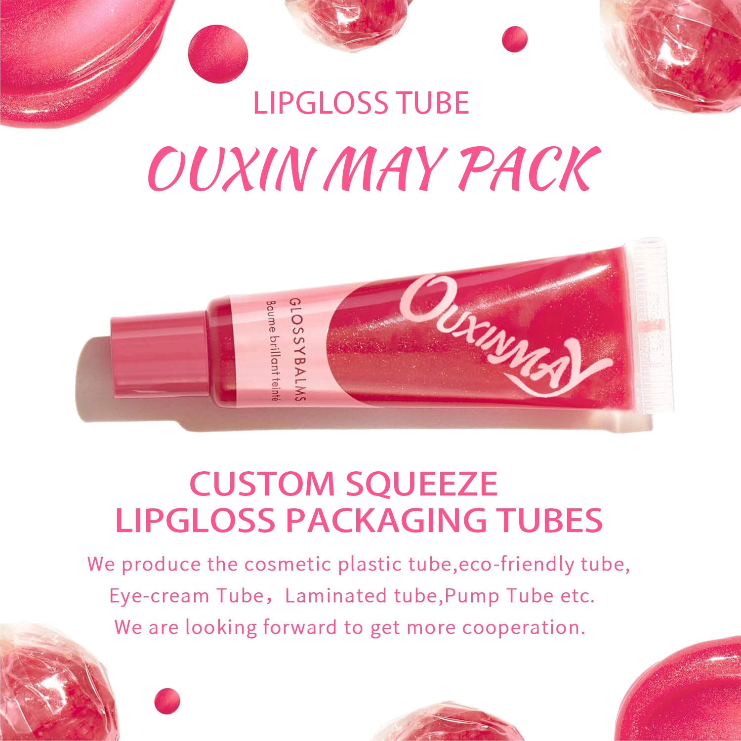 D19 Lipgloss Tube Cosmetic Packaging Squeeze Lipstick Tube with Silicone Case