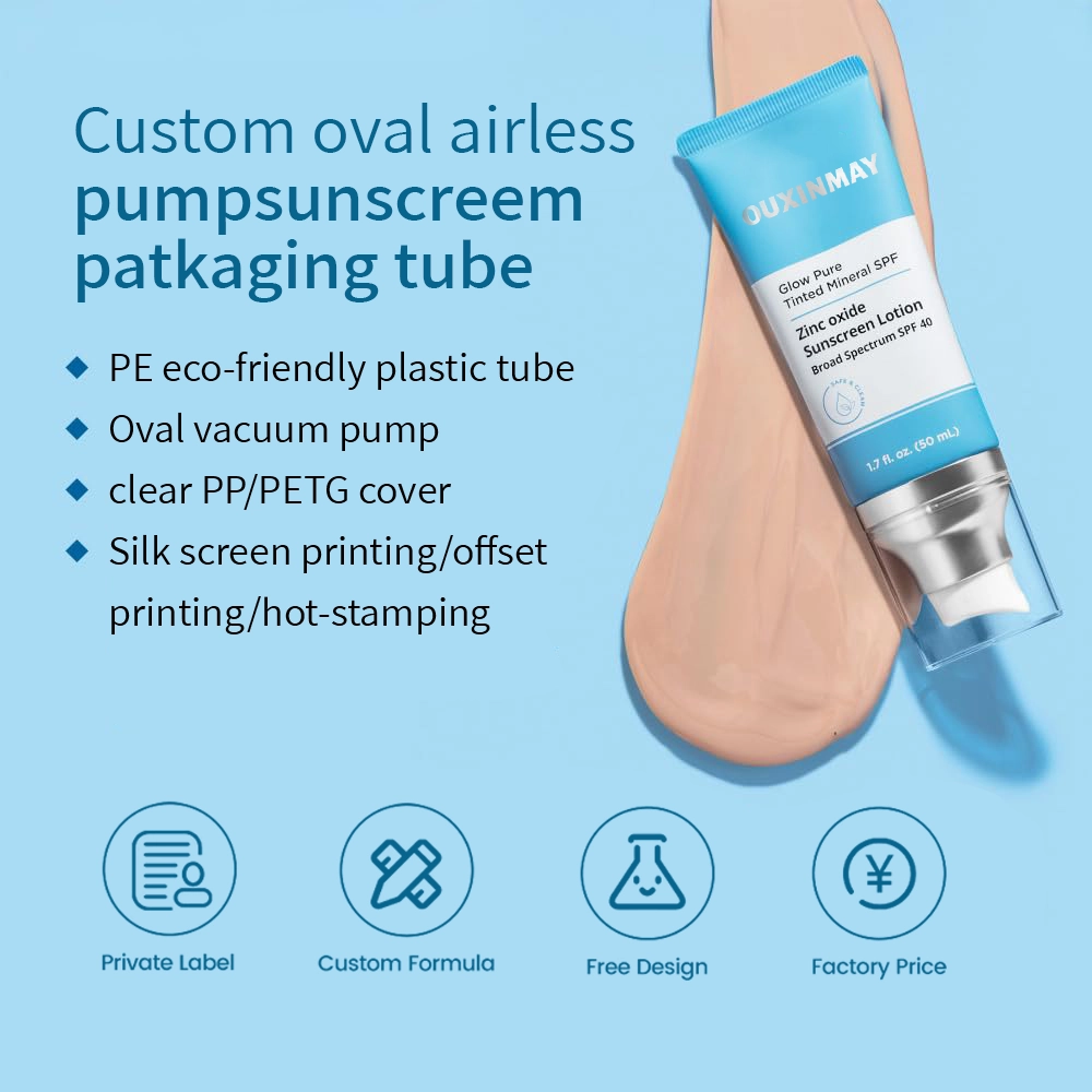 D35 Oval Pump Tube Sunscreen Airless Pump Packaging ABL Tube