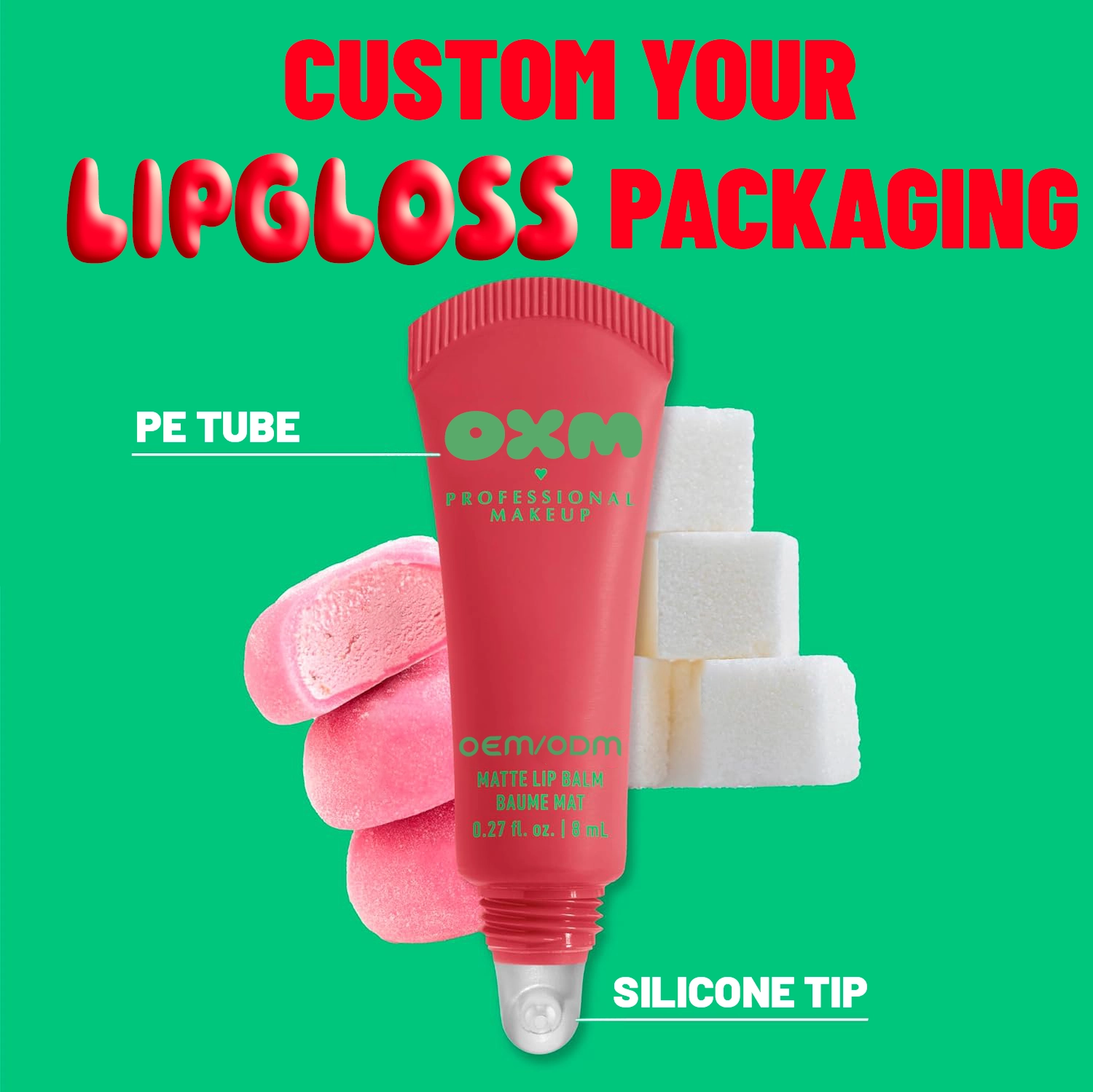 D16 Silicone Lipgloss Tube | Custom Squeeze Cosmetic Packaging Tube OEM ODM
