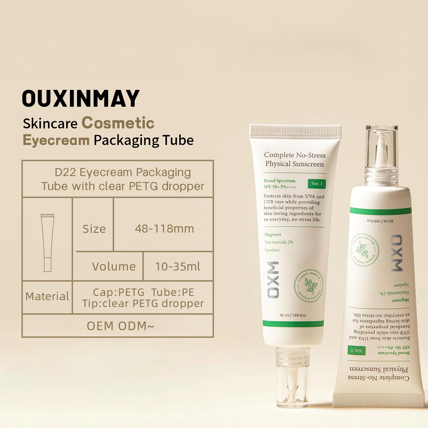 D22 Dropper Tube Eye Cream Serum Skin Care Packaging Tube