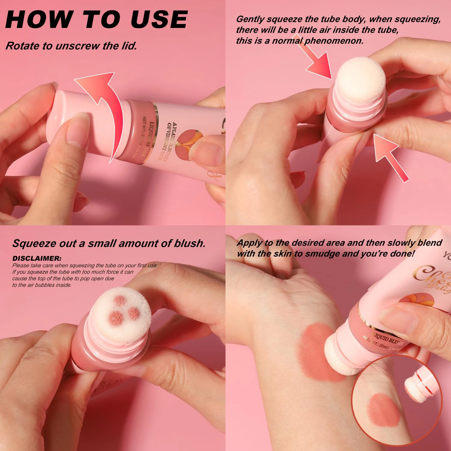 Flocking Cosmetic Tube PE Squeeze Packaging for Blush & Liquid Foundation