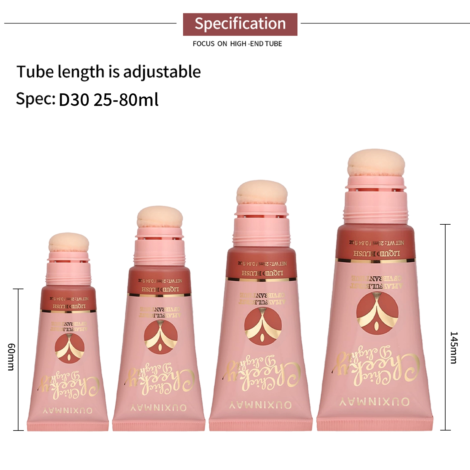 Flocking Cosmetic Tube PE Squeeze Packaging for Blush & Liquid Foundation
