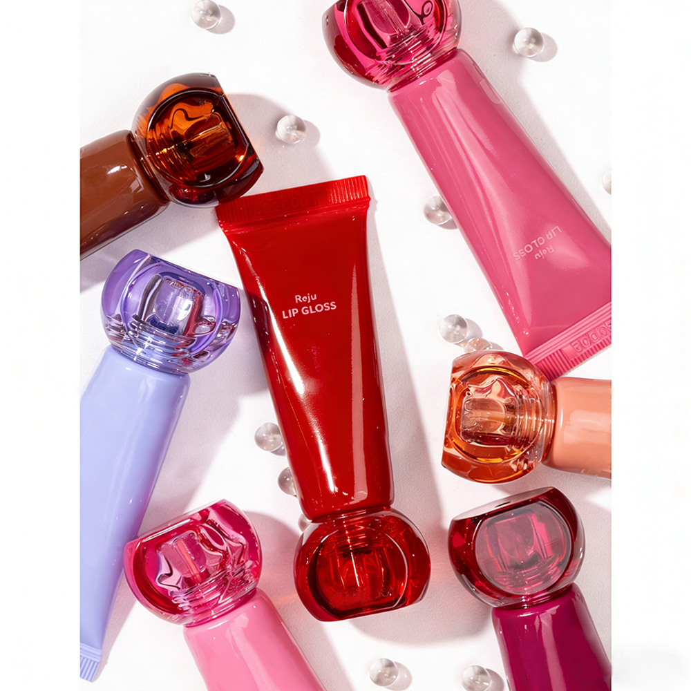 Ins Hot-Selling Lipgloss Tube with PETG Cap + PETG Applicator Cosmetic Squeeze Tube