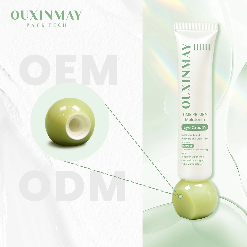 Cosmetic Plastic Squeeze Tube 25ml 50ml Empty Lotion Eye Cream Tubes Long Nozzle Screw Cap Custom Color Printing