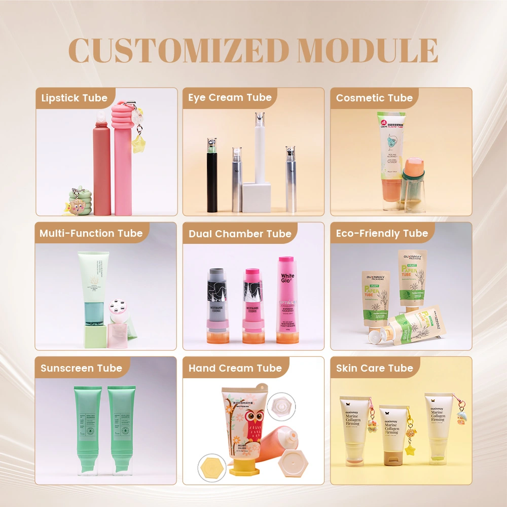 50mm Customized PE Massage Tube Massage Cream with 5 Metal Roller Ball Applicator and Screen Printing for Skincare Cosmetic Tube