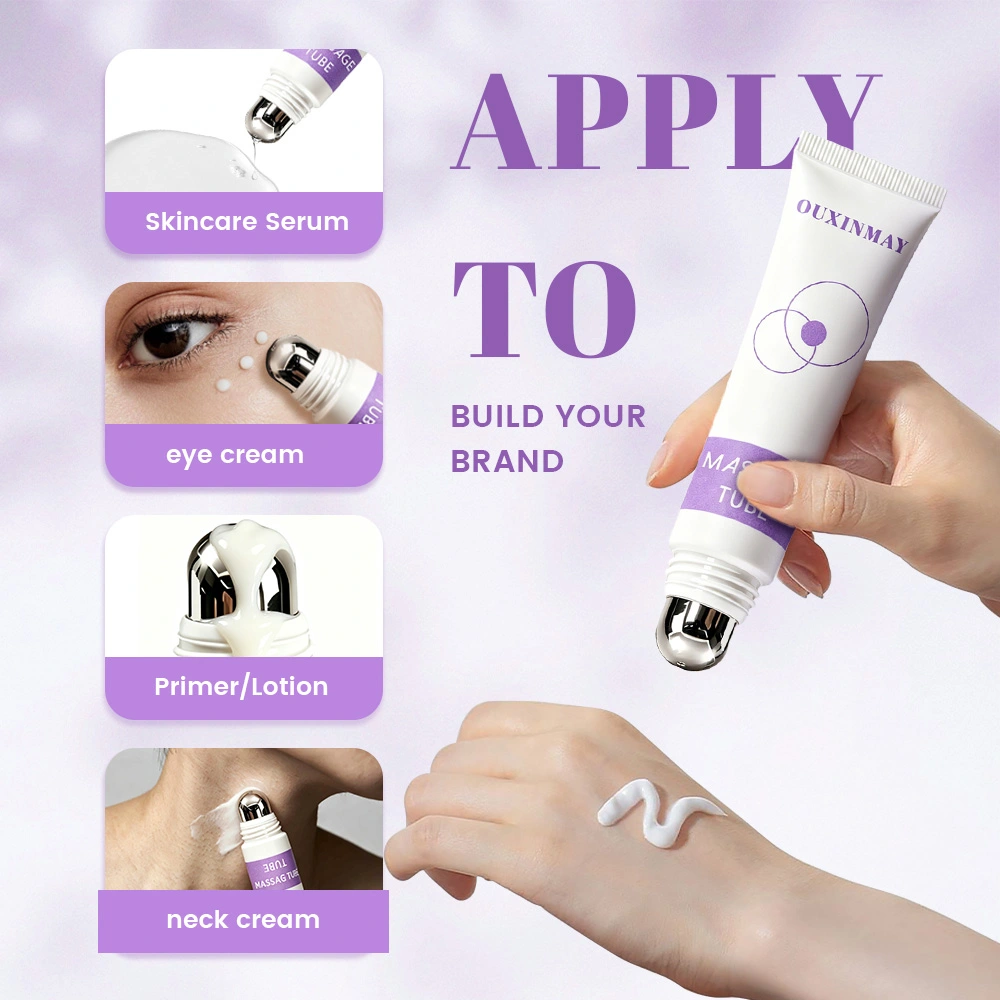 Customized 25ml Zinc Alloy Applicator Tube Eye Cream Massage Tube ABL Cosmetic Tube