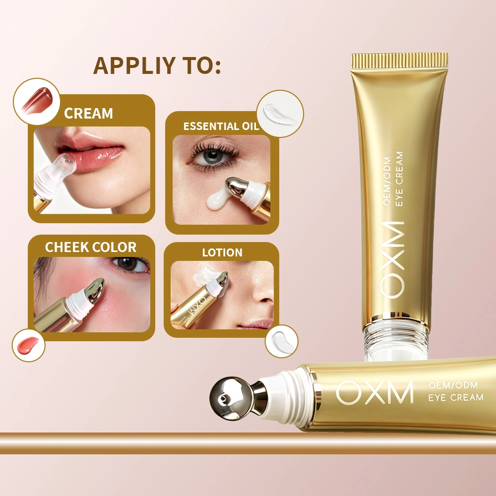 Custom Gold ABL Cosmetic Tubes D19mm 10-25ml Metal Applicator Empty Eye Cream Serum Plastic Tube