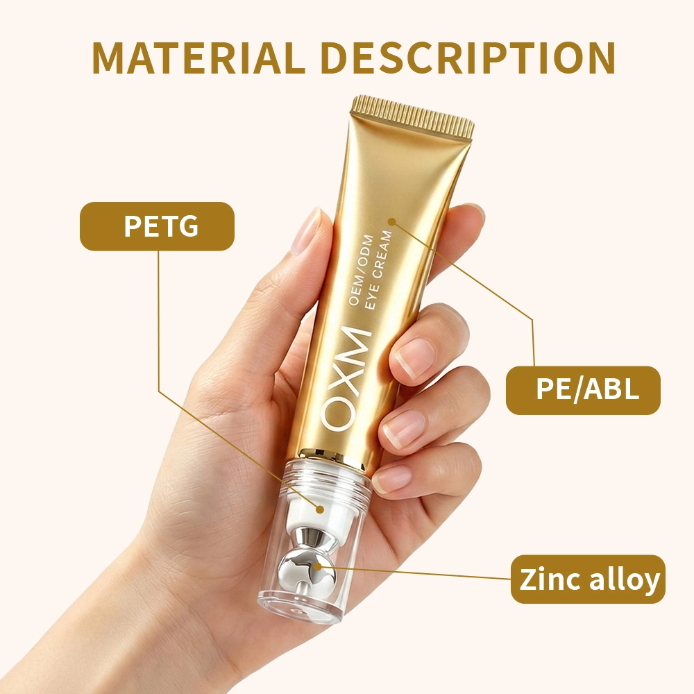 Custom Gold ABL Cosmetic Tubes D19mm 10-25ml Metal Applicator Empty Eye Cream Serum Plastic Tube
