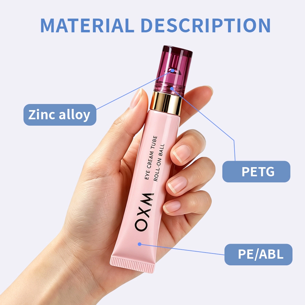 Metal Massage Head Squeeze Tube 8ml 10ml 15ml Cosmetic Lip Gloss Eye Cream Tubes with Screw Cap for Makeup Skin Care