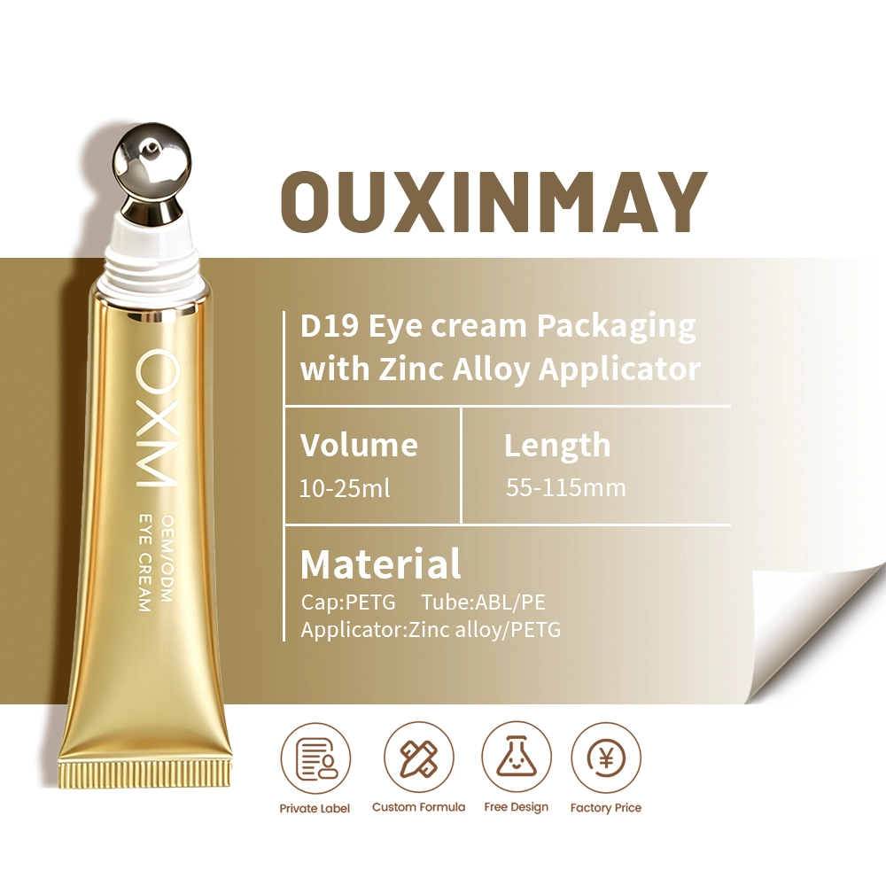 Custom Gold ABL Cosmetic Tubes D19mm 10-25ml Metal Applicator Empty Eye Cream Serum Plastic Tube