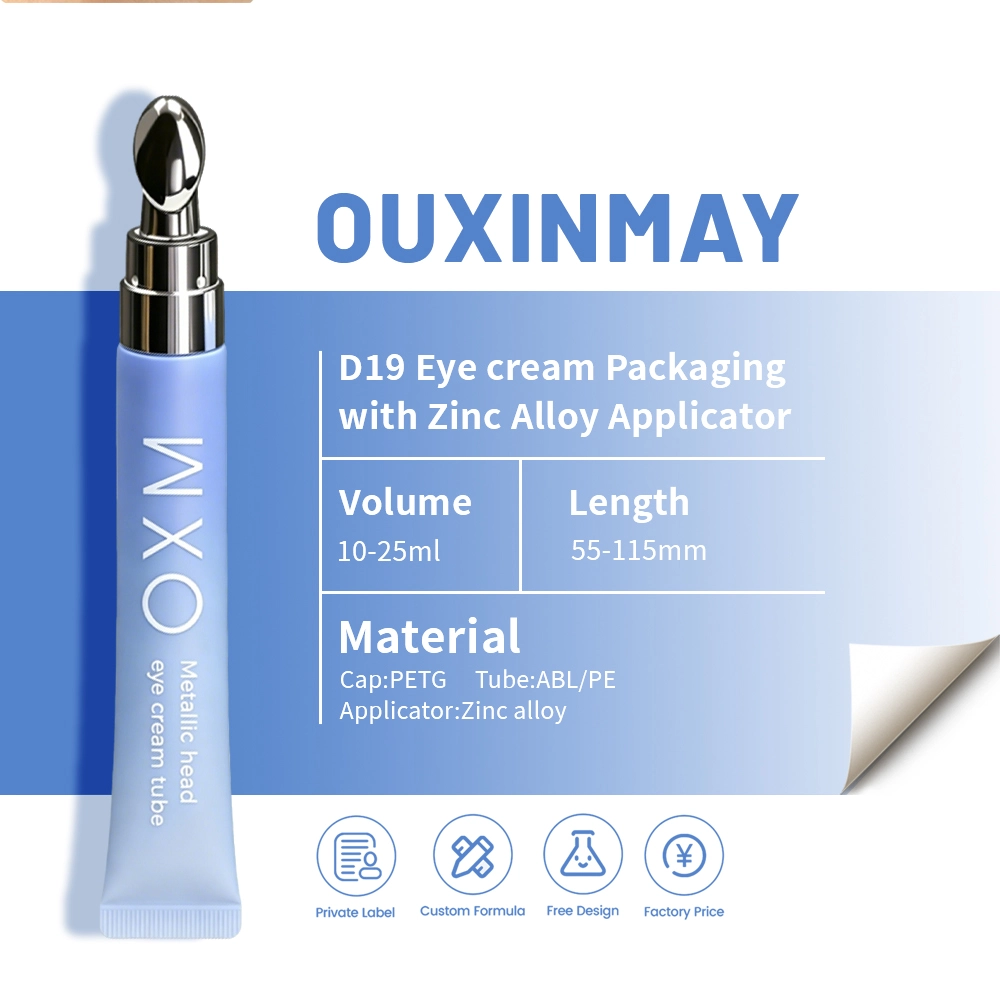 Luxury Wholesale Custom Color 10ml 15ml 20g Empty Squeeze Eye Cream Tube Cosmetic Packaging Zinc Alloy Metal Skin Care