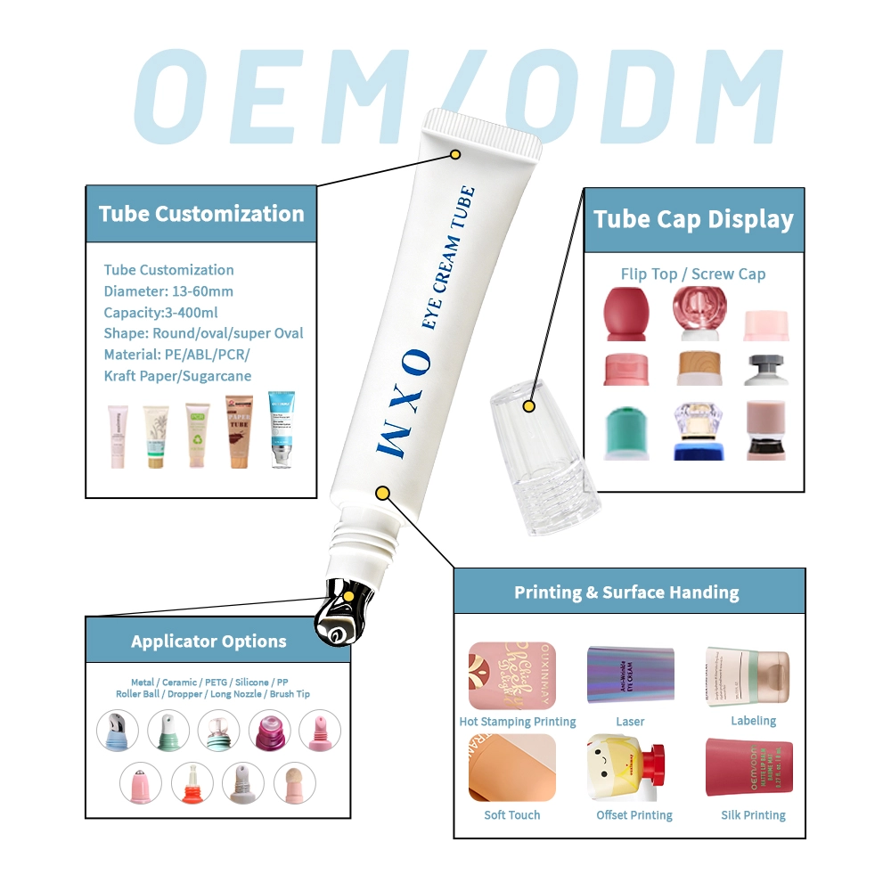 10ml 15ml 20ml Hot Sale Applicator Tube Packaging Tube Eye Cream Tube With Applicator Head and a Series of Eye Creams