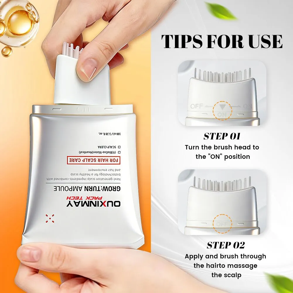 Custom 100ml 150ml Refillable Hair Care Tube with Massage Comb Brush Head Hair Serum Packaging Plastic Tube